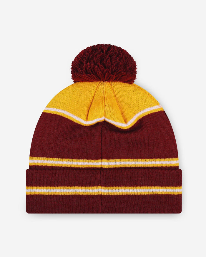 Washington Commanders Big Wordmark Stripe Pom Beanie FOCO - FOCO.com