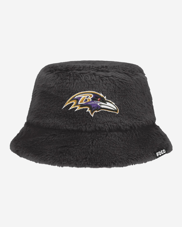 Baltimore Ravens Reversible Faux Fur Bucket Hat FOCO - FOCO.com