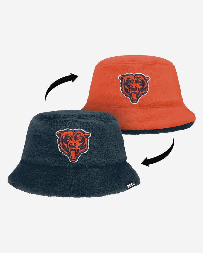 Chicago Bears Reversible Faux Fur Bucket Hat FOCO - FOCO.com