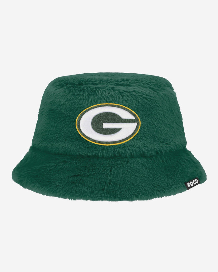 Green Bay Packers Reversible Faux Fur Bucket Hat FOCO - FOCO.com