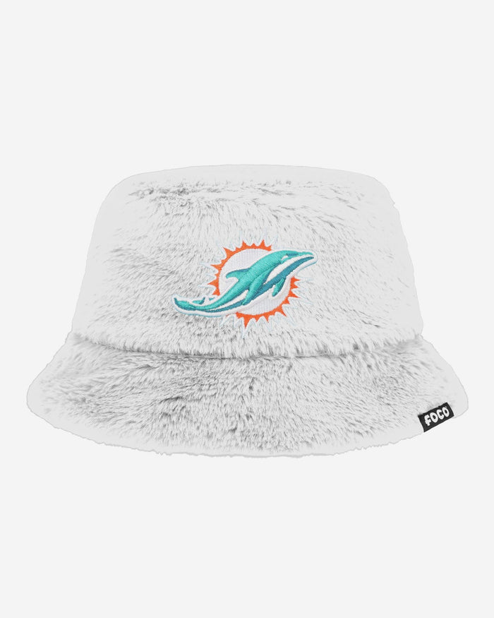 Miami Dolphins Reversible Faux Fur Bucket Hat FOCO - FOCO.com