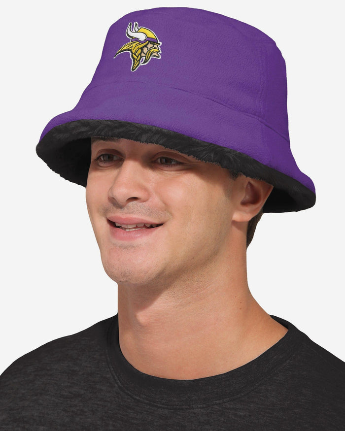 Minnesota Vikings Reversible Faux Fur Bucket Hat FOCO - FOCO.com