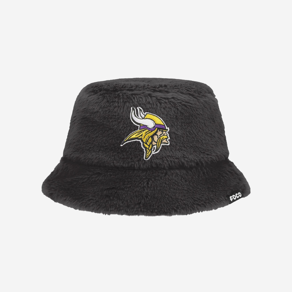 Minnesota Vikings Reversible Faux Fur Bucket Hat FOCO - FOCO.com