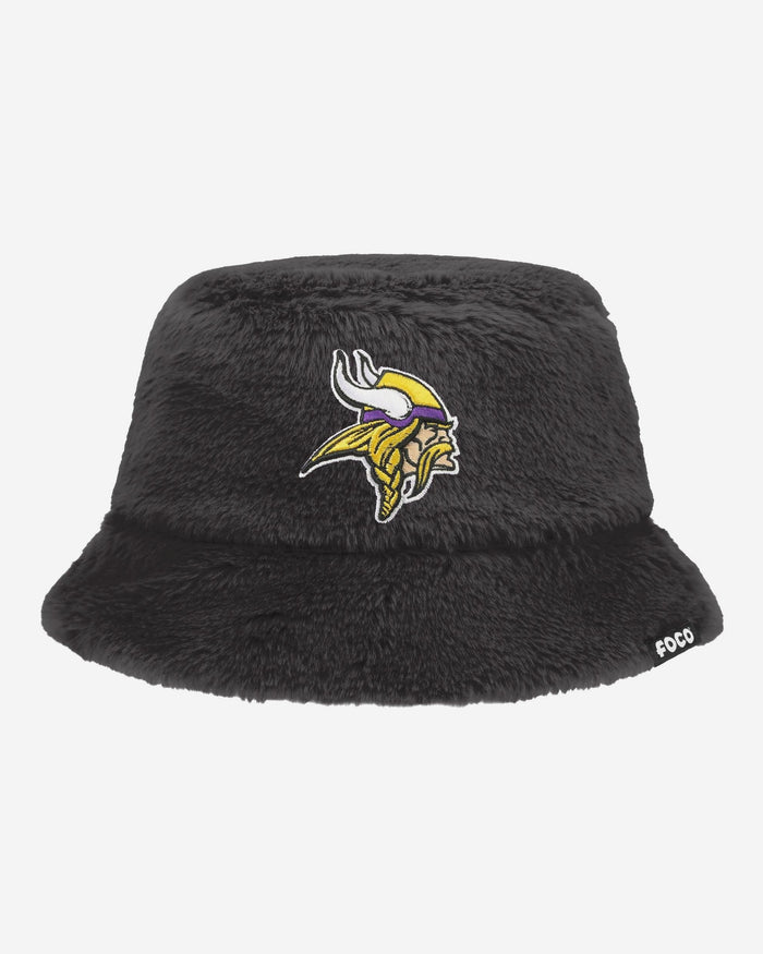 Minnesota Vikings Reversible Faux Fur Bucket Hat FOCO - FOCO.com