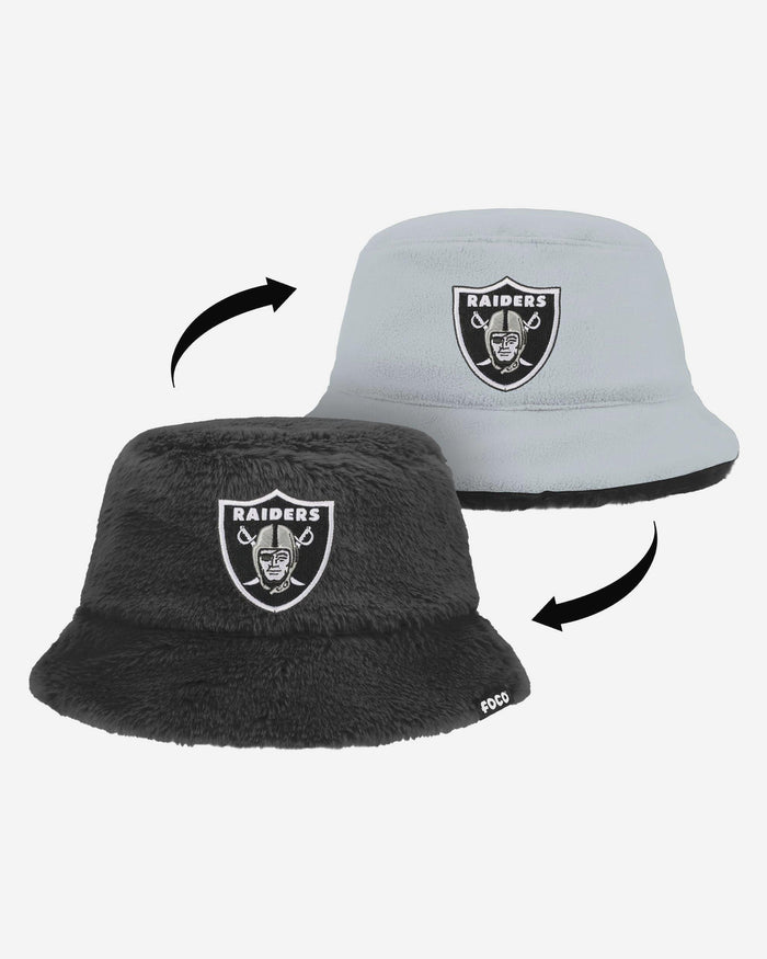 Las Vegas Raiders Reversible Faux Fur Bucket Hat FOCO - FOCO.com