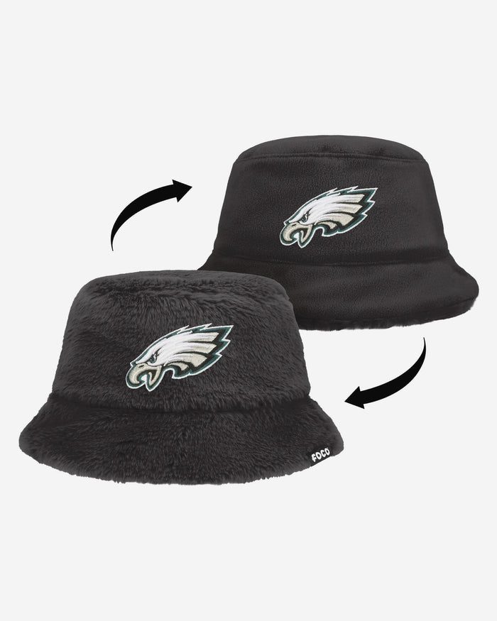 Philadelphia Eagles Reversible Faux Fur Bucket Hat FOCO - FOCO.com