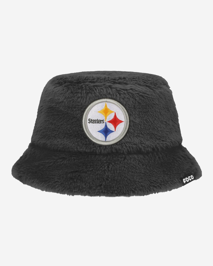 Pittsburgh Steelers Reversible Faux Fur Bucket Hat FOCO - FOCO.com