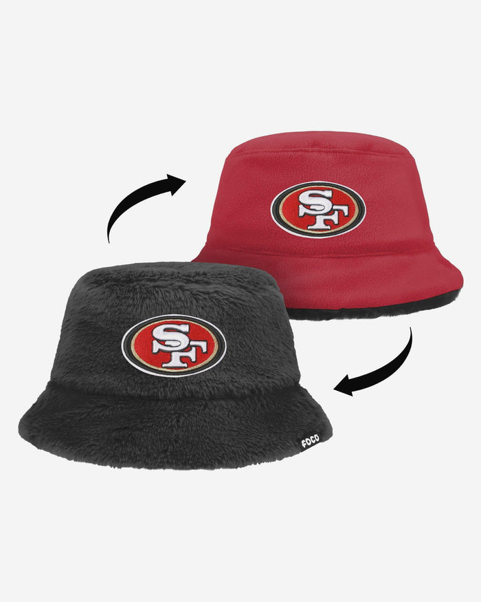 San Francisco 49ers Reversible Faux Fur Bucket Hat FOCO - FOCO.com