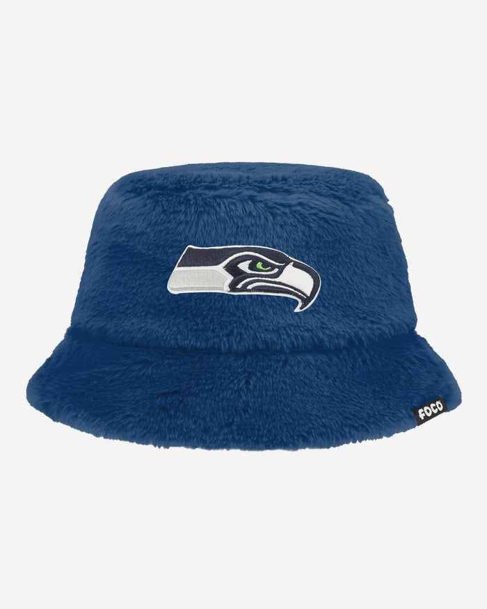 Seattle Seahawks Reversible Faux Fur Bucket Hat FOCO - FOCO.com