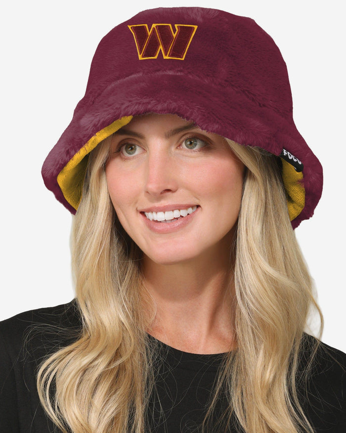 Washington Commanders Reversible Faux Fur Bucket Hat FOCO - FOCO.com
