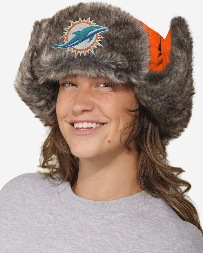 Miami Dolphins Faux Fur Trapper Hat FOCO - FOCO.com