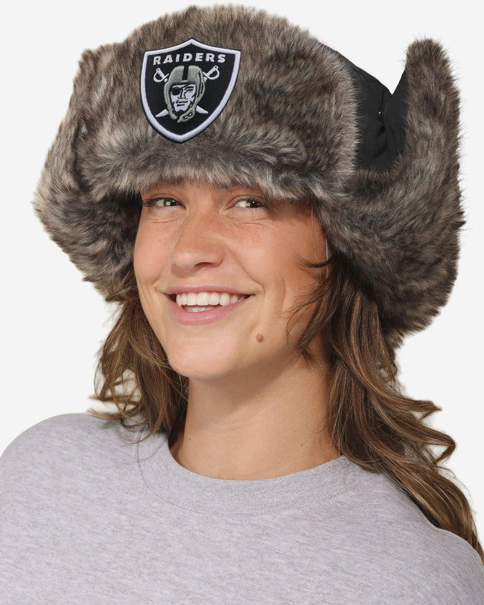 Las Vegas Raiders Faux Fur Trapper Hat FOCO - FOCO.com