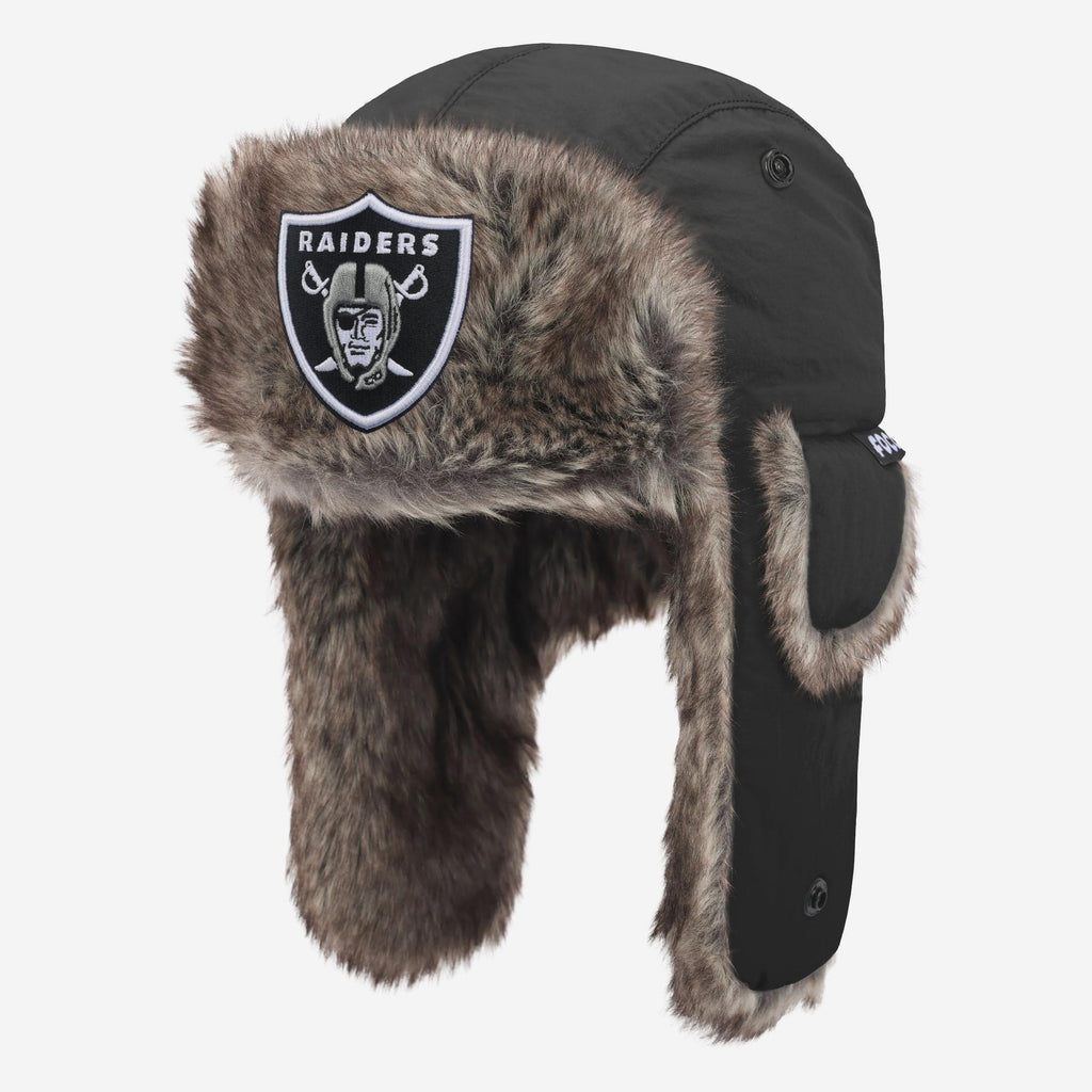 Las Vegas Raiders Faux Fur Trapper Hat FOCO - FOCO.com