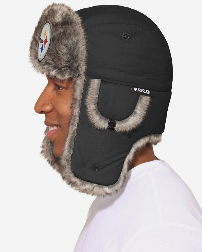 Pittsburgh Steelers Faux Fur Trapper Hat FOCO - FOCO.com