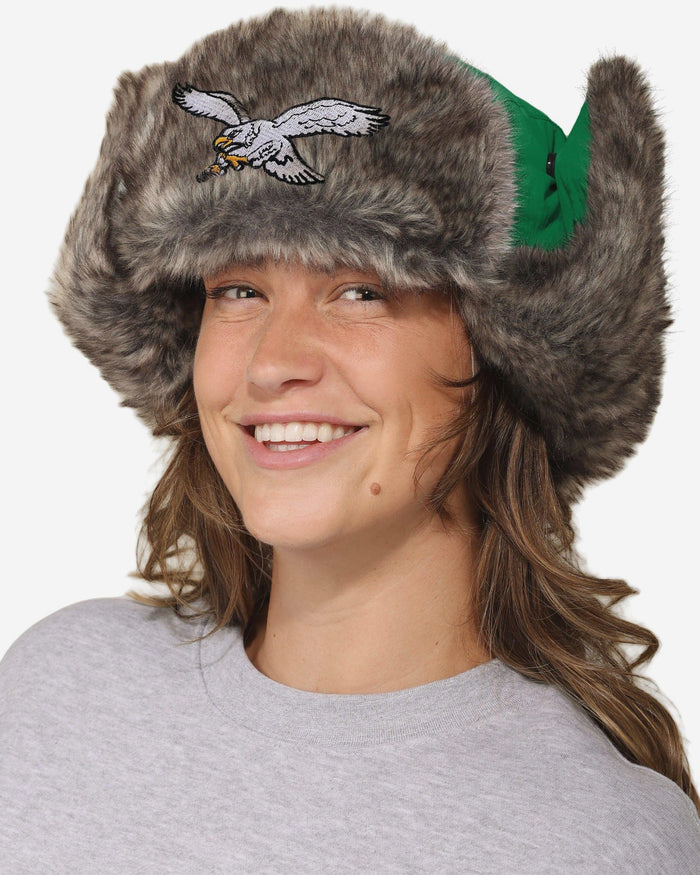 Philadelphia Eagles Kelly Green Faux Fur Trapper Hat FOCO - FOCO.com