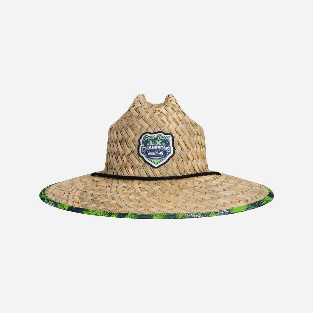 Seattle Seahawks Super Bowl LX Champions Straw Hat FOCO - FOCO.com