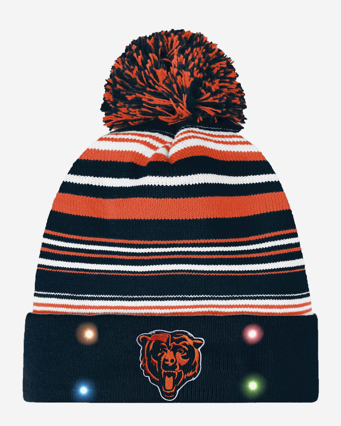Chicago Bears Horizontal Stripe Light Up Beanie FOCO - FOCO.com