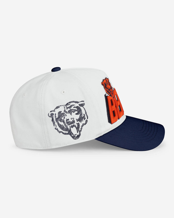 chicago bears hat that looks like a football helmet Chicago Bears Lineman Marquee RF Cap FOCO