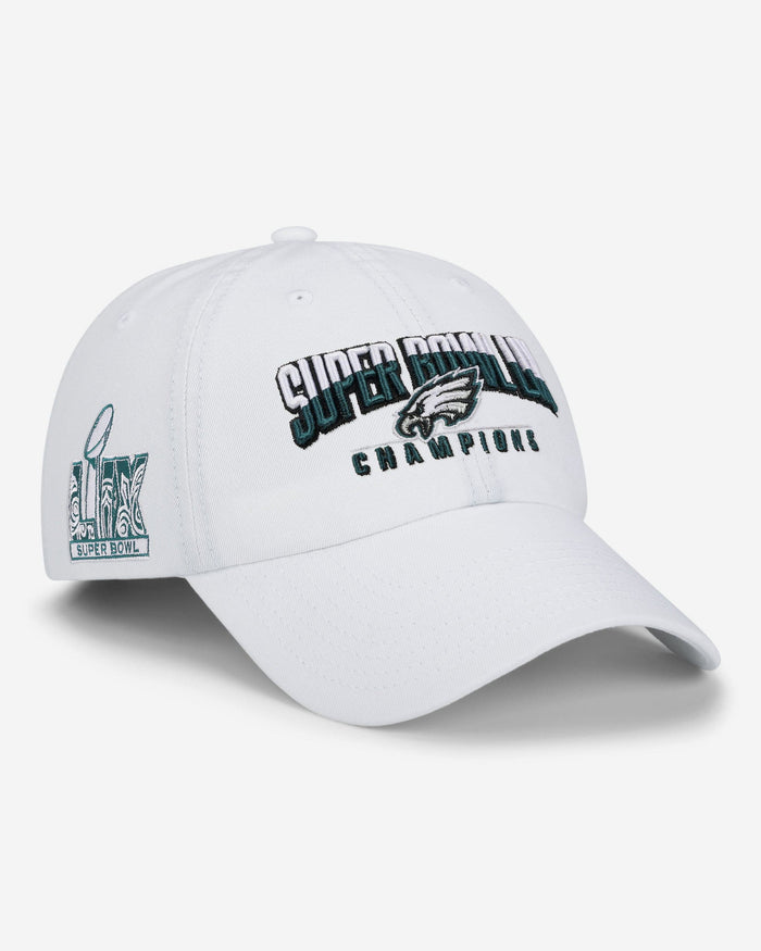Philadelphia Eagles Super Bowl LIX Champions White Primary Logo Casual Cap FOCO - FOCO.com