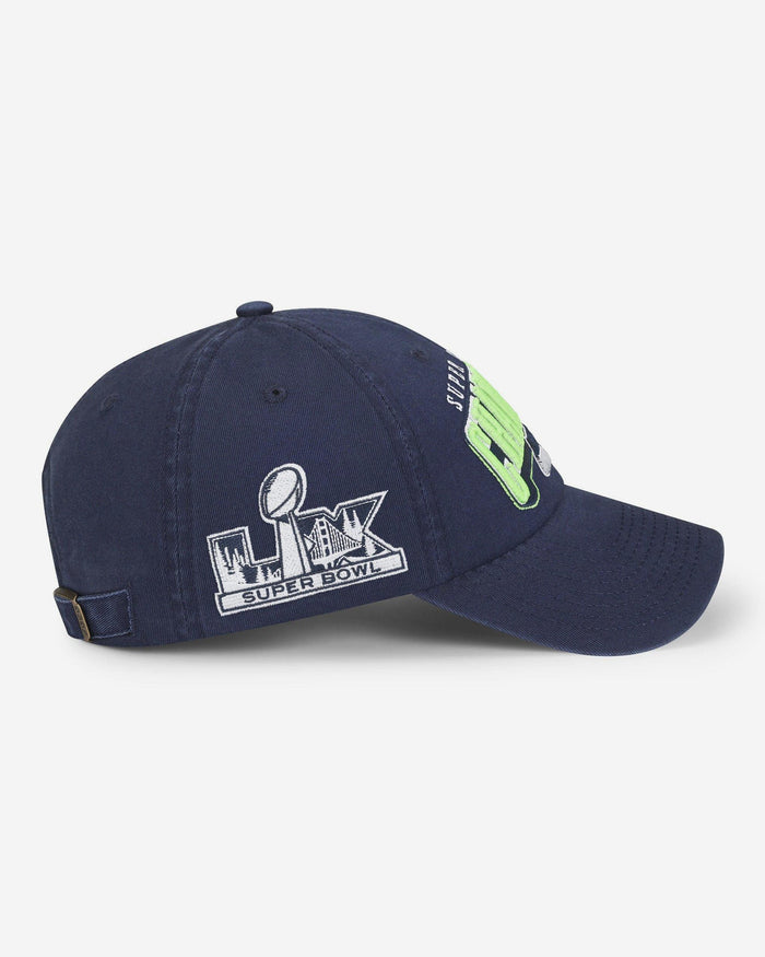 Seattle Seahawks Super Bowl LX Champions Primary Logo Casual Cap FOCO - FOCO.com