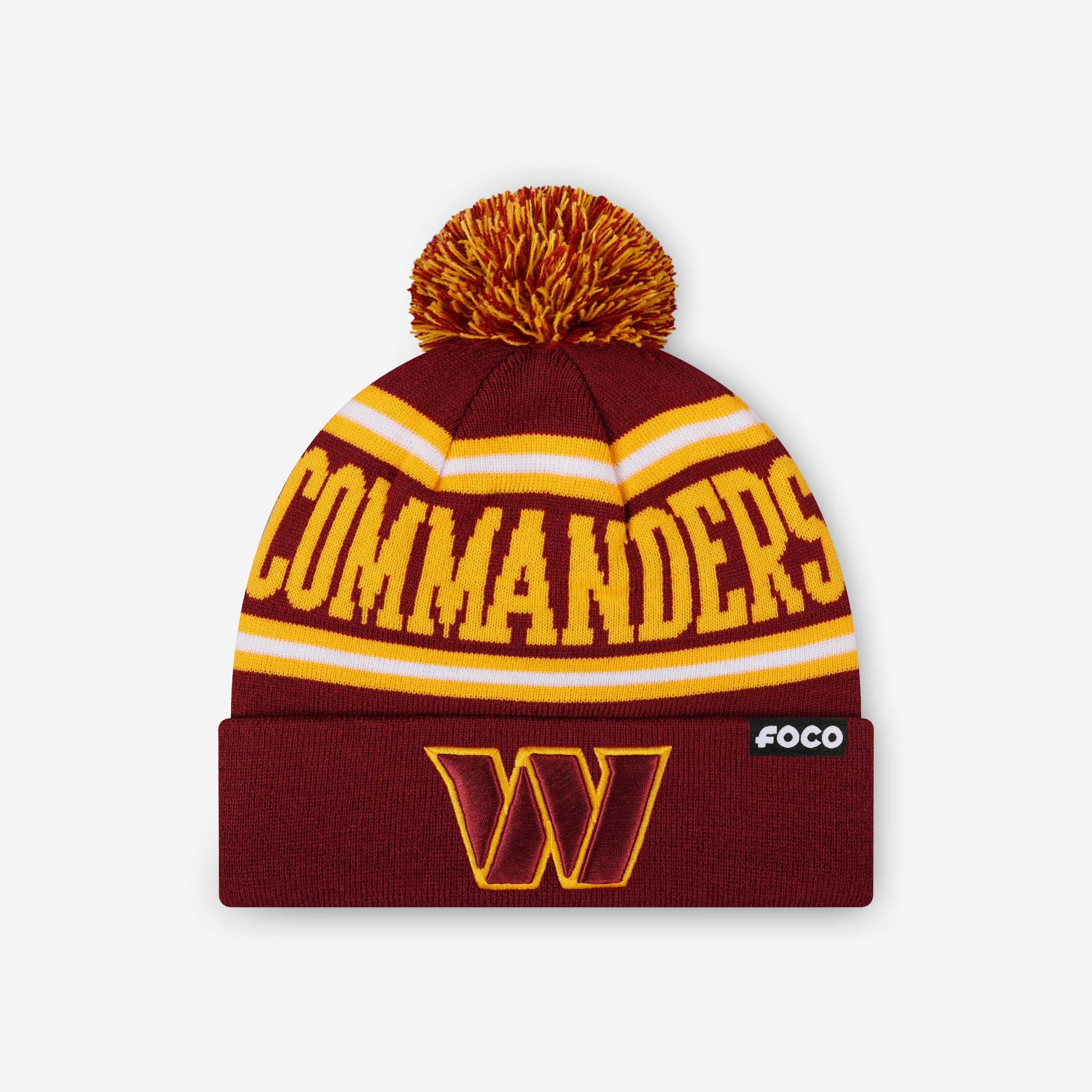 Washington Commanders White Beanie design‎ with logo, stars & rhinestones Bling Crystal Washington Commanders White Adjustable Hat  main image 3