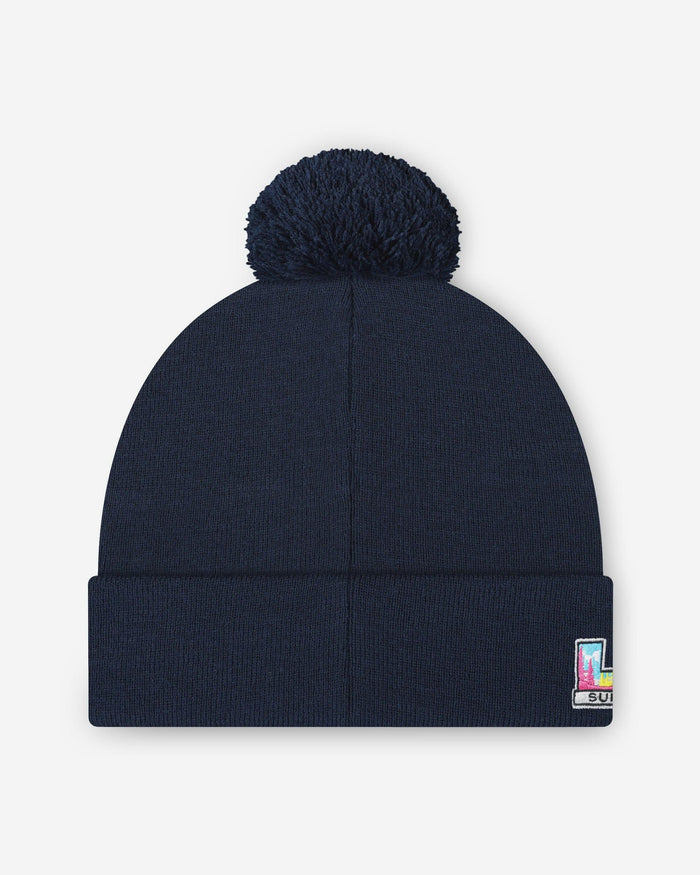 Seattle Seahawks Super Bowl LX Champions Basic Primary Logo Pom Beanie FOCO - FOCO.com