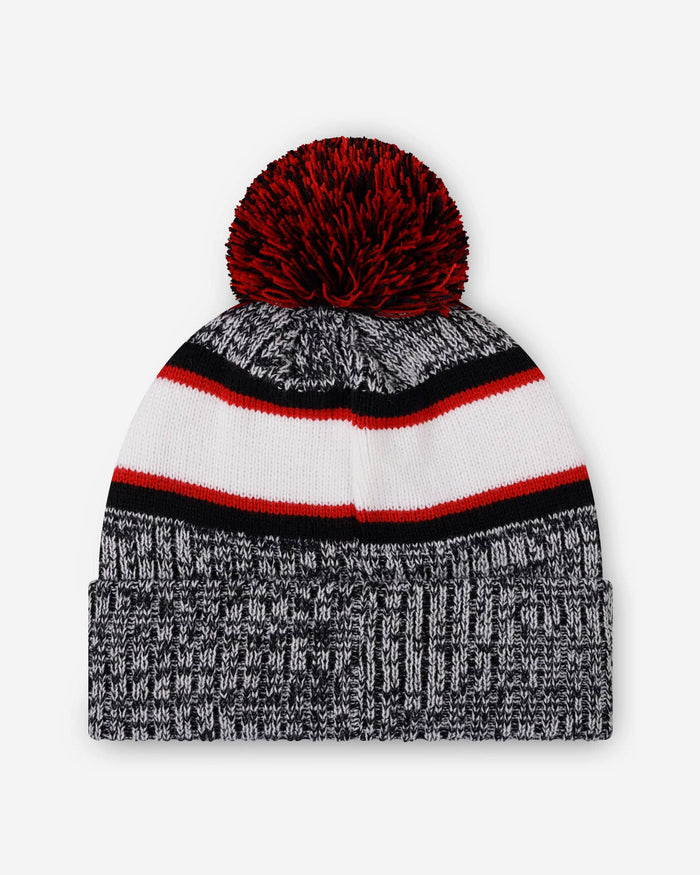 Houston Texans Heather Team Stripe Lined Pom Beanie FOCO - FOCO.com