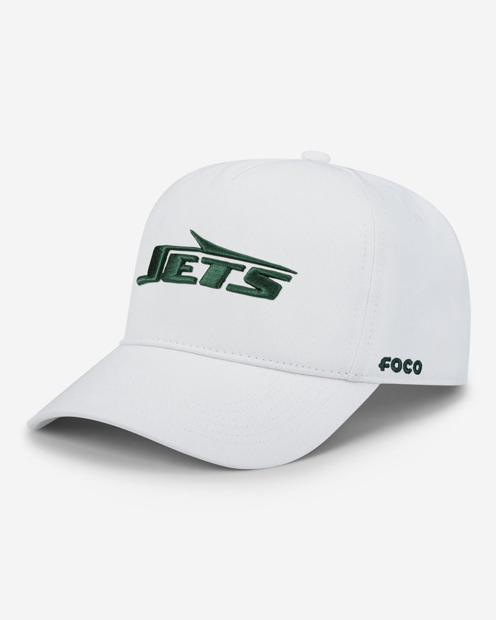 New York Jets Primary Logo Marquee RF Cap FOCO White - FOCO.com
