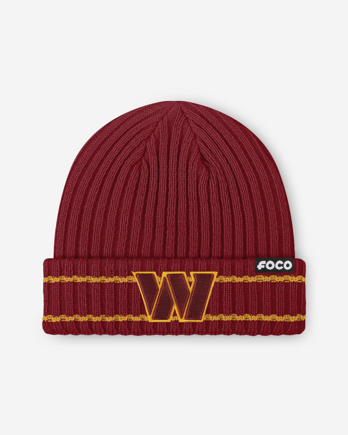 Washington Commanders Primary Logo Ribbed Beanie FOCO - FOCO.com