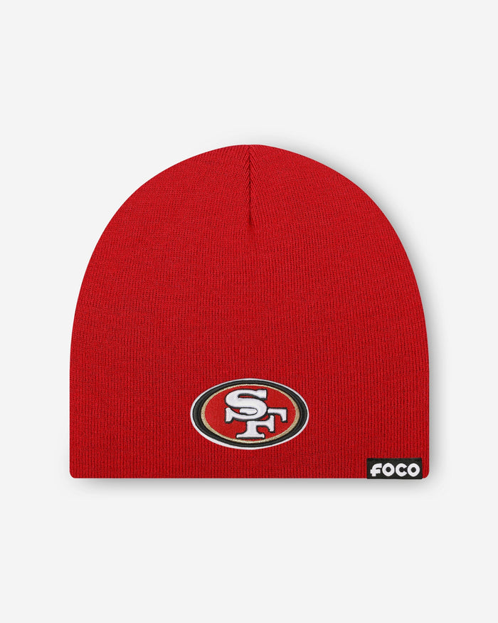 San Francisco 49ers Basic Primary Logo Skull Beanie FOCO - FOCO.com