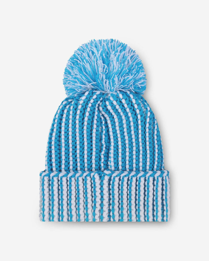 Detroit Lions Primary Logo Vertical Knit Pom Beanie FOCO - FOCO.com