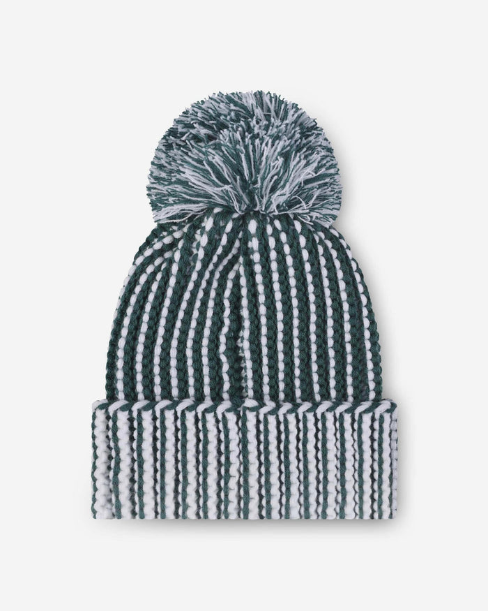 Philadelphia Eagles Primary Logo Vertical Knit Pom Beanie FOCO - FOCO.com