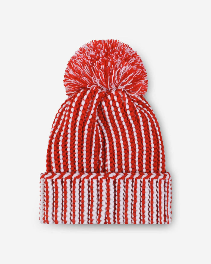 San Francisco 49ers Primary Logo Vertical Knit Pom Beanie FOCO - FOCO.com