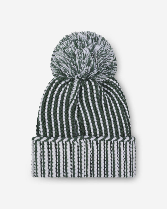 Green Bay Packers Primary Logo Vertical Knit Pom Beanie FOCO - FOCO.com