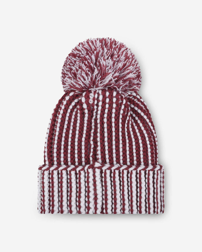 Washington Commanders Primary Logo Vertical Knit Pom Beanie FOCO - FOCO.com