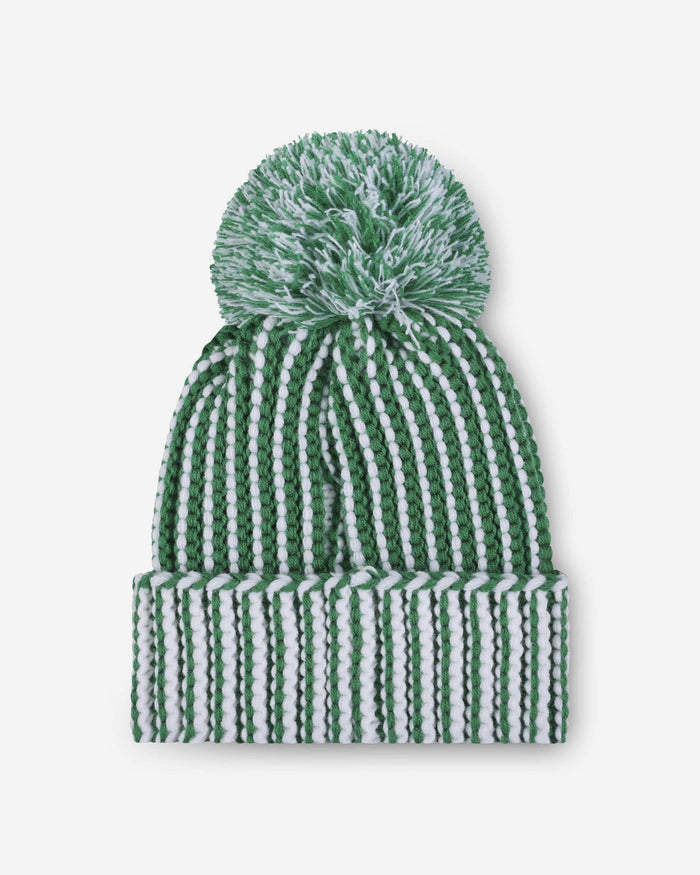 Philadelphia Eagles Primary Logo Vertical Knit Pom Beanie Kelly Green FOCO - FOCO.com