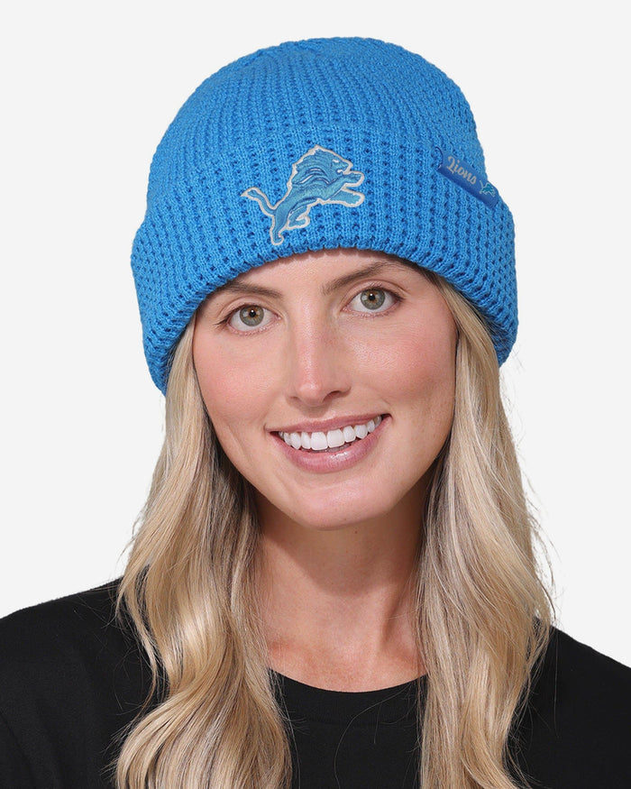 Detroit Lions Primary Logo Waffle Beanie FOCO - FOCO.com