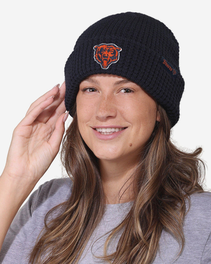 Chicago Bears Primary Logo Waffle Beanie FOCO - FOCO.com