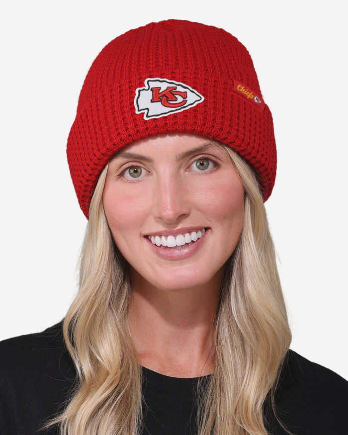 Kansas City Chiefs Primary Logo Waffle Beanie FOCO - FOCO.com