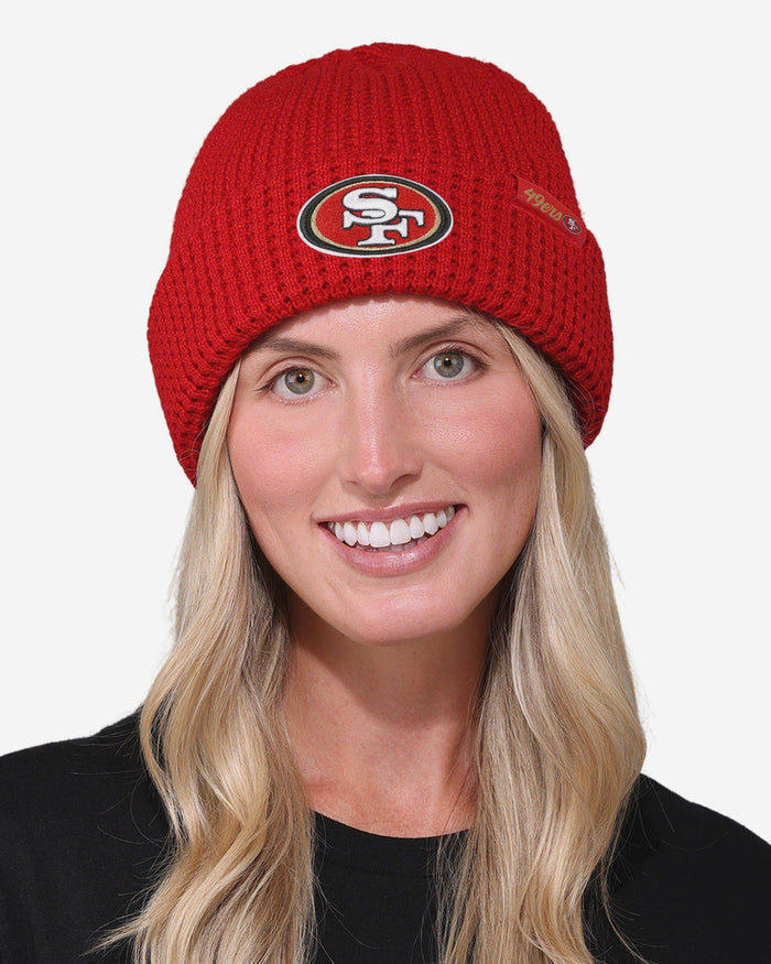 San Francisco 49ers Primary Logo Waffle Beanie FOCO - FOCO.com