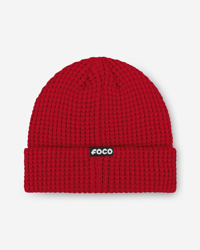 San Francisco 49ers Primary Logo Waffle Beanie FOCO - FOCO.com