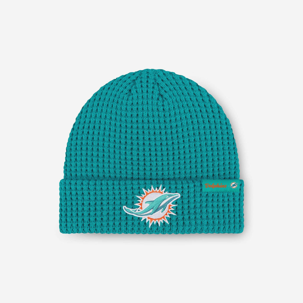Miami Dolphins Primary Logo Waffle Beanie FOCO - FOCO.com