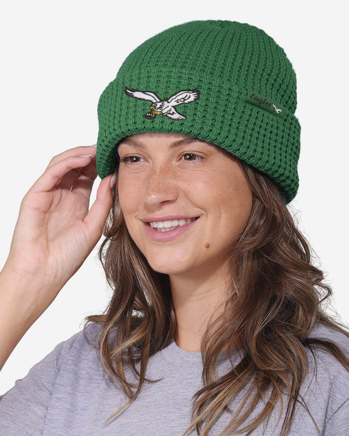 Philadelphia Eagles Primary Logo Waffle Beanie Kelly Green FOCO - FOCO.com