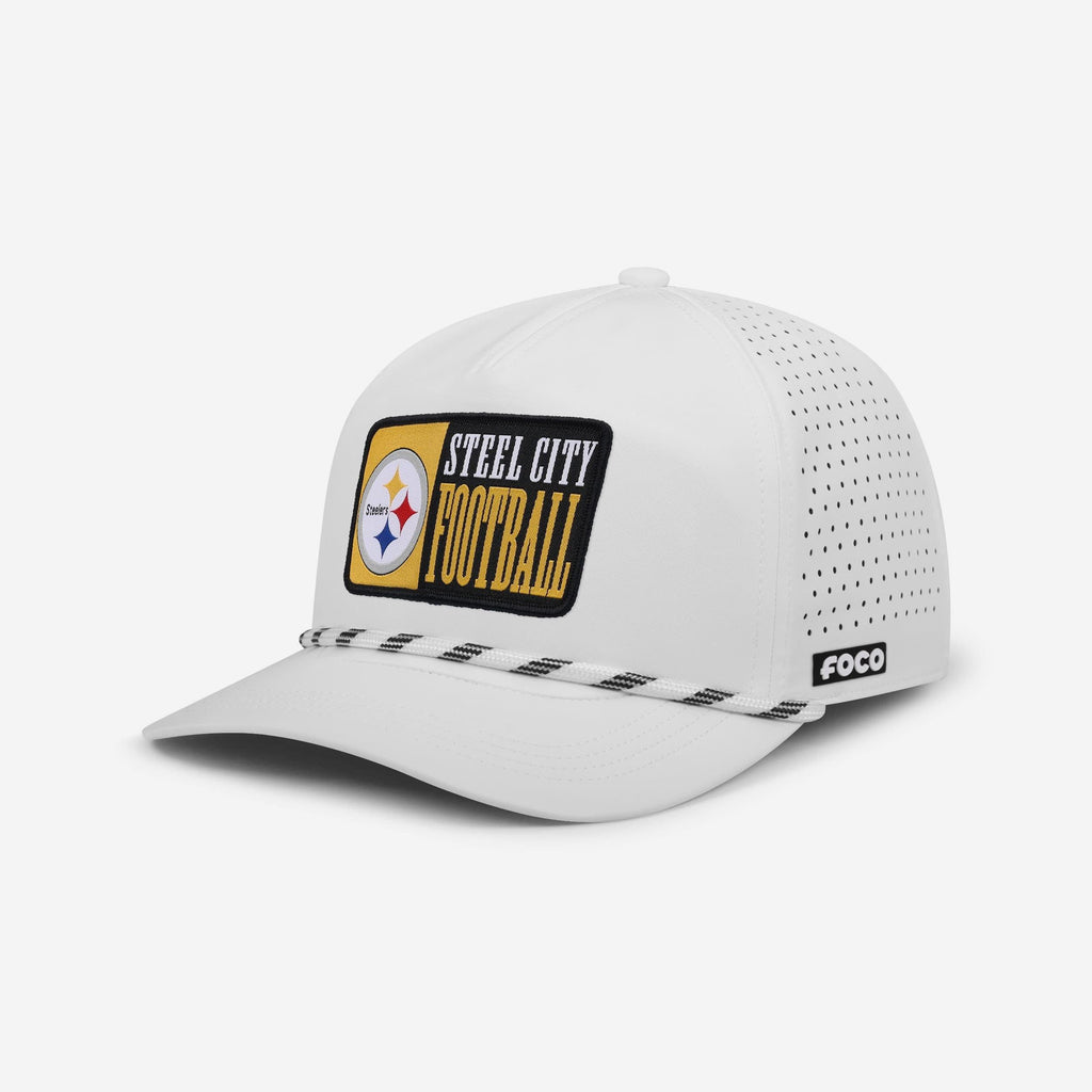 Pittsburgh Steelers Slogan Patch Poly Pro Marquee RF Cap FOCO - FOCO.com