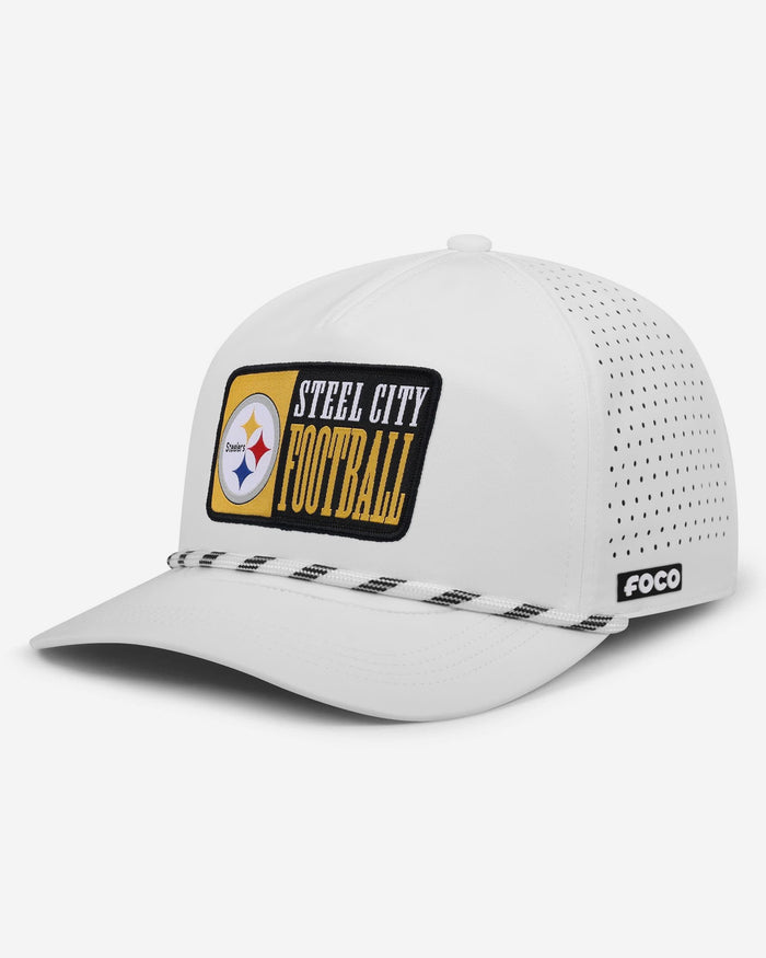 Pittsburgh Steelers Slogan Patch Poly Pro Marquee RF Cap FOCO - FOCO.com