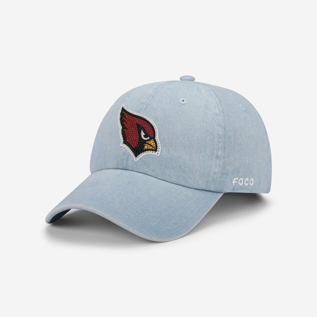 Arizona Cardinals Rhinestone Logo Denim Casual Cap FOCO - FOCO.com