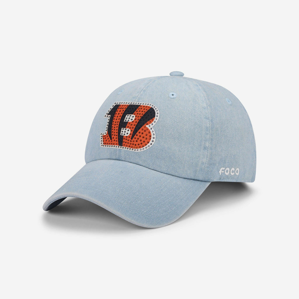 Cincinnati Bengals Rhinestone Logo Denim Casual Cap FOCO - FOCO.com