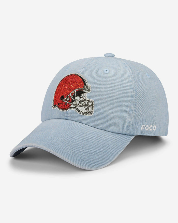 Cleveland Browns Rhinestone Logo Denim Casual Cap FOCO - FOCO.com