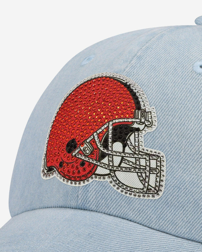 cleveland browns football helmet hat Cleveland Browns Rhinestone Logo Denim Casual Cap FOCO
