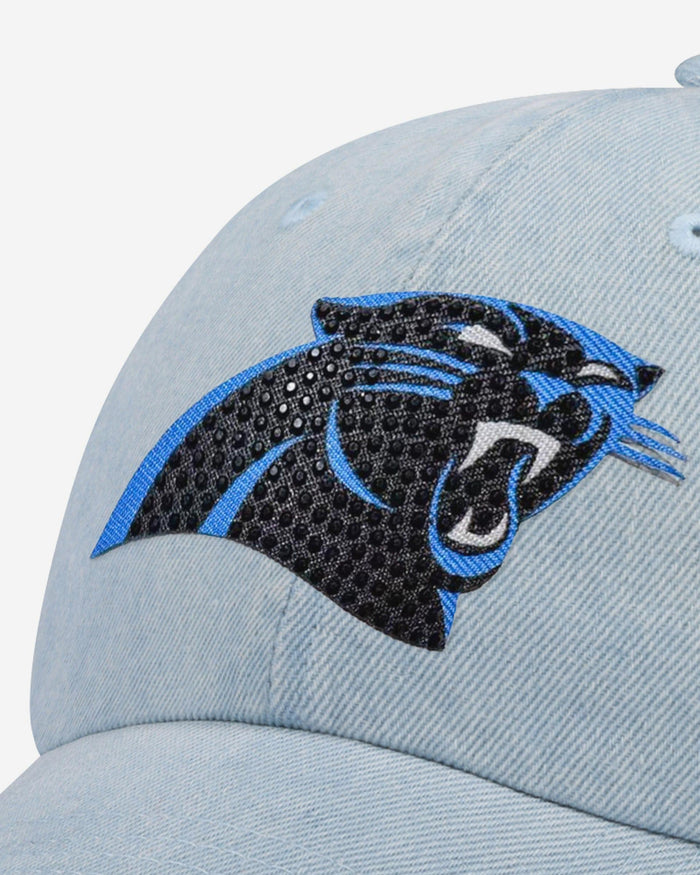 Carolina Panthers Rhinestone Logo Denim Casual Cap FOCO - FOCO.com